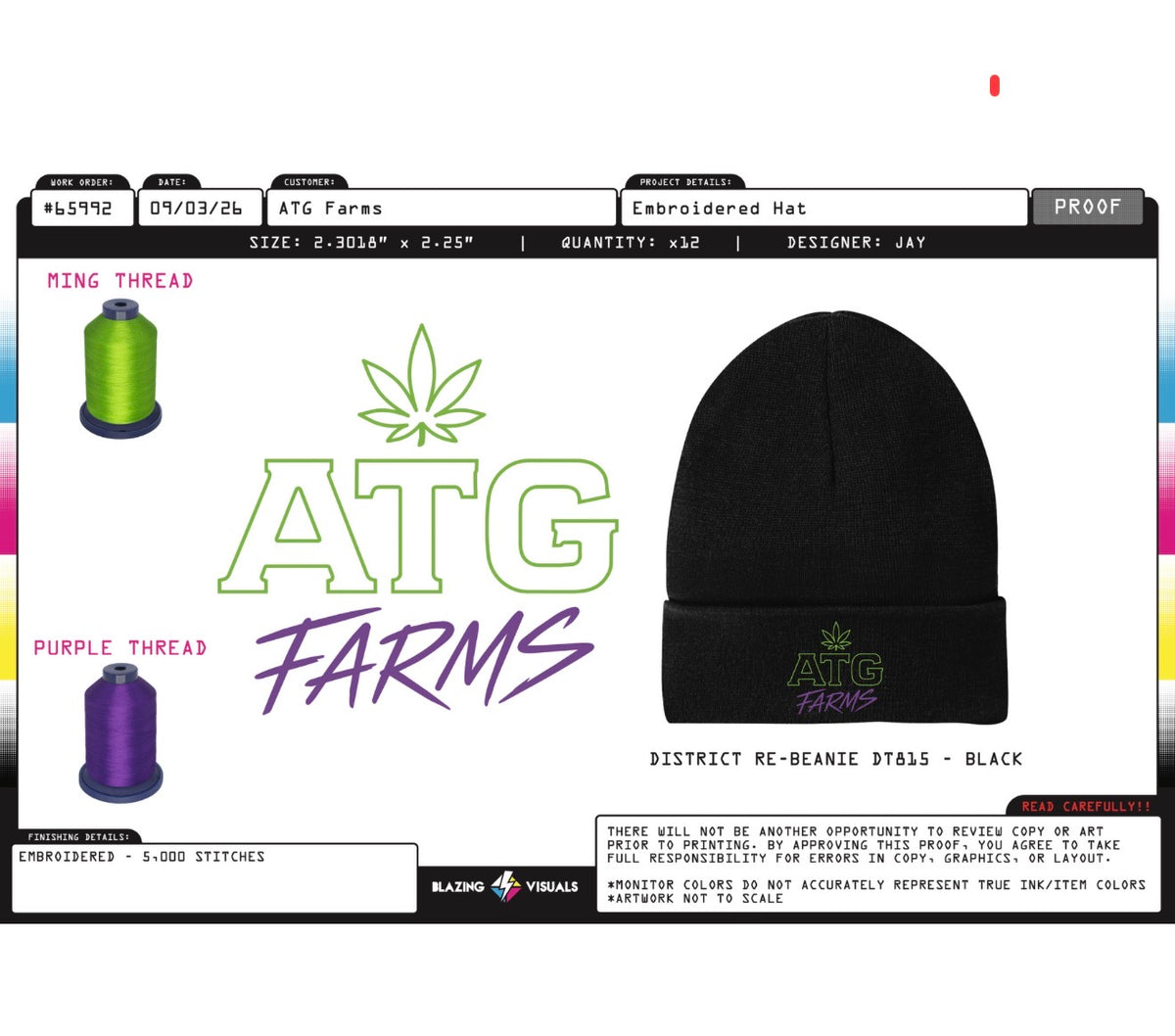 EXCLUSIVE LIMITED ATG FARMS BEANIE WITH FREE RANDOM GRAM!